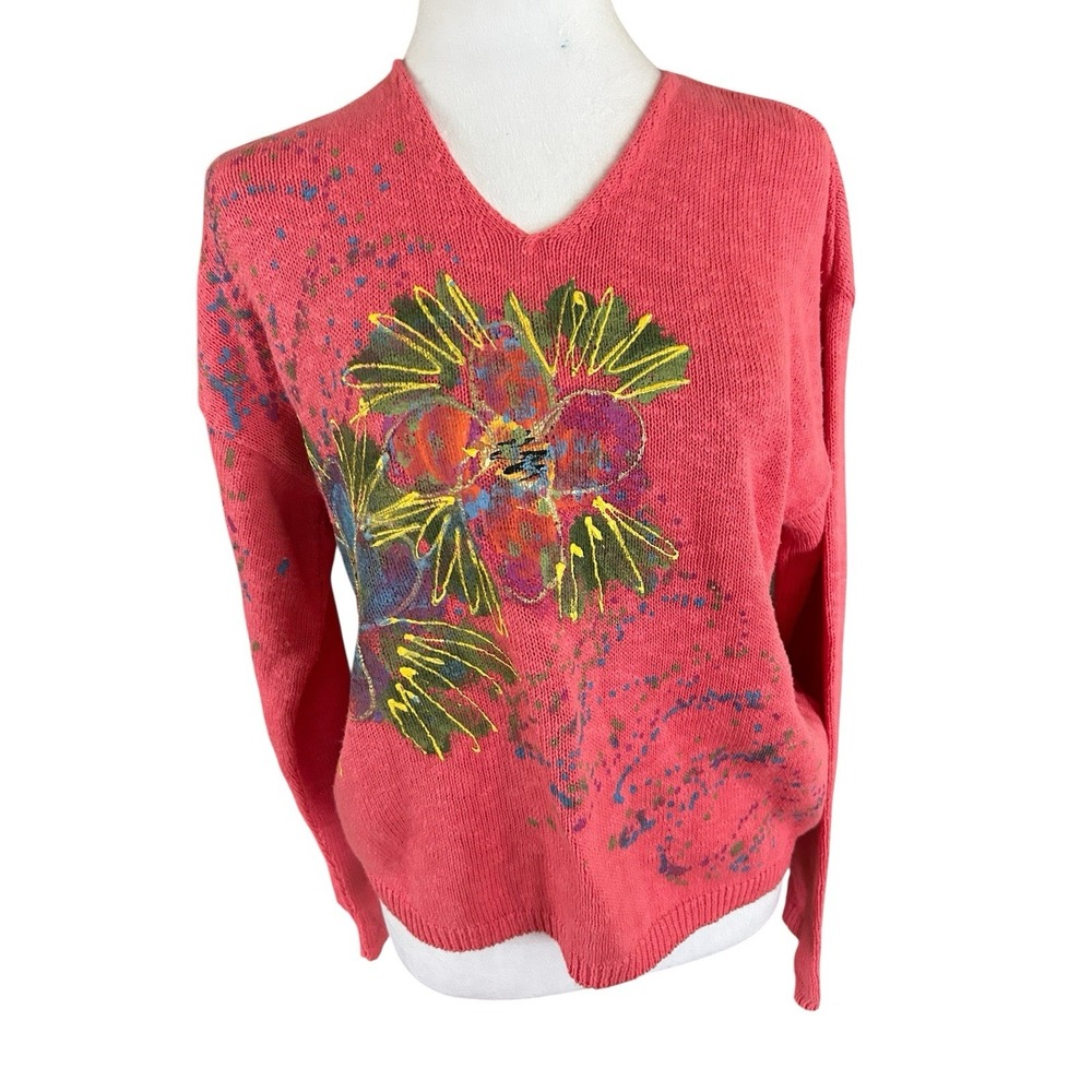 Victoria Hand painted Sweater Sz M